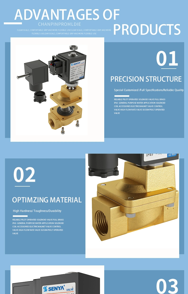 Senya Pneumatic 1/4 Inch NPT 12V/24V/110V/220V Brass Electric Solenoid Valve PU225-130-04 Normally Closed Water, Air, Diesel